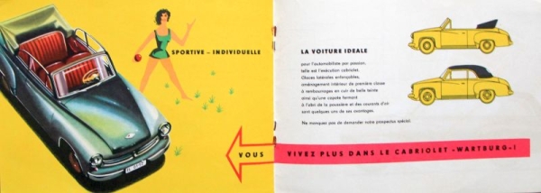 Wartburg Modelprogram 1956 "Une rencontre" Carbrochure (3985)